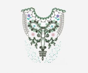 彩色衣服图案电脑卷绣珠片绣平绣链目绣加工